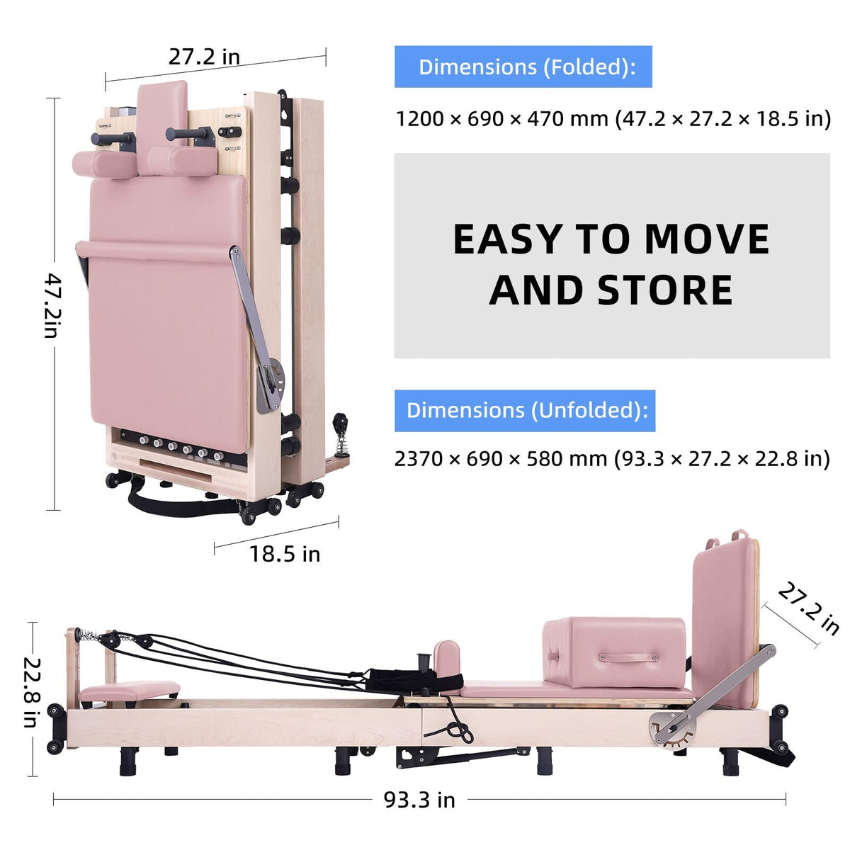 Muse Foldable Pilates Reformer