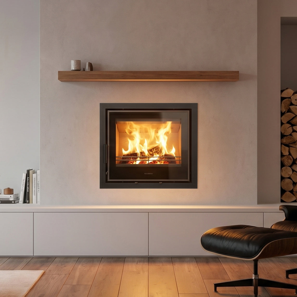 Mazona Clovelly 550 6kW 4 Sided Glass Trim Stove, Multifuel, Woodburning, Cassette, Inset, Eco Design Approved, Defra Approved