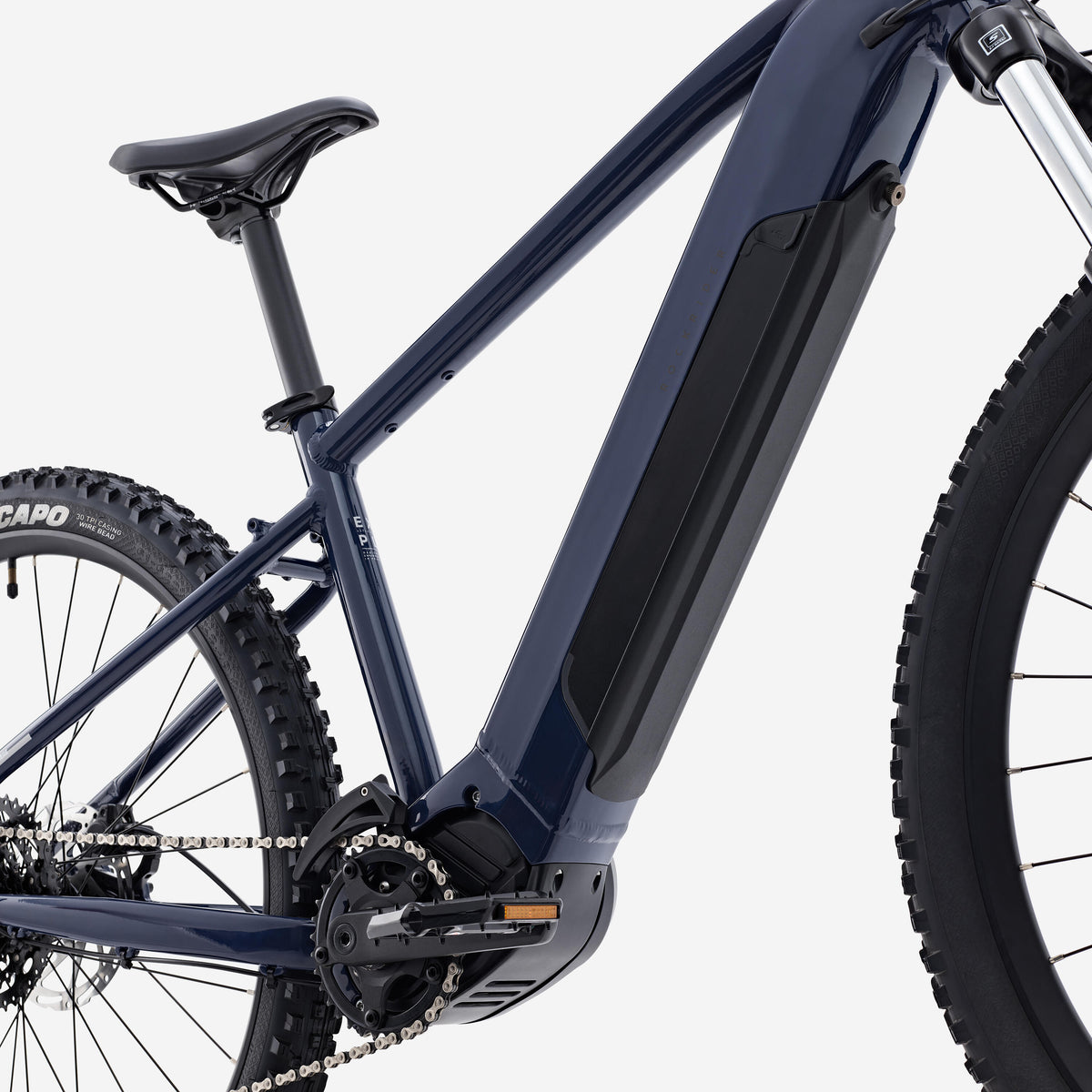 2" semi-rigid electric mountain bike Aluminium frame, E-EXPL 140 blue