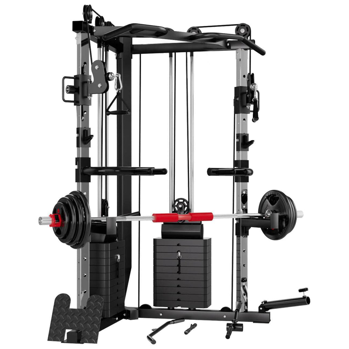 Strongway Cable Crossover Machine with Weights (177KG) and Pull Up Bar