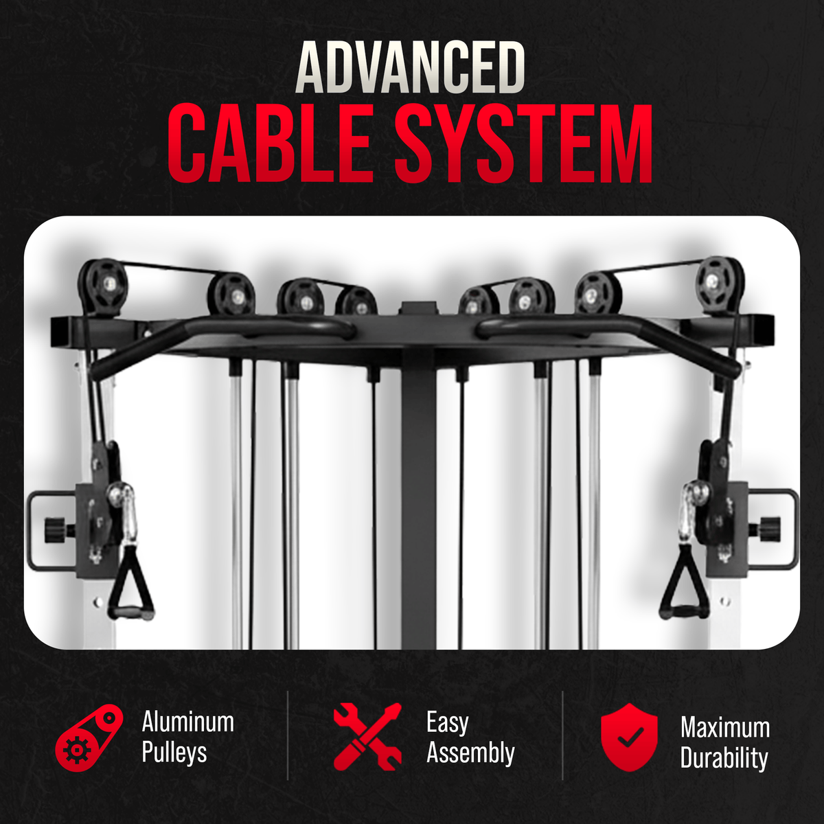 Strongway Cable Crossover Machine with Weights (177KG) and Pull Up Bar