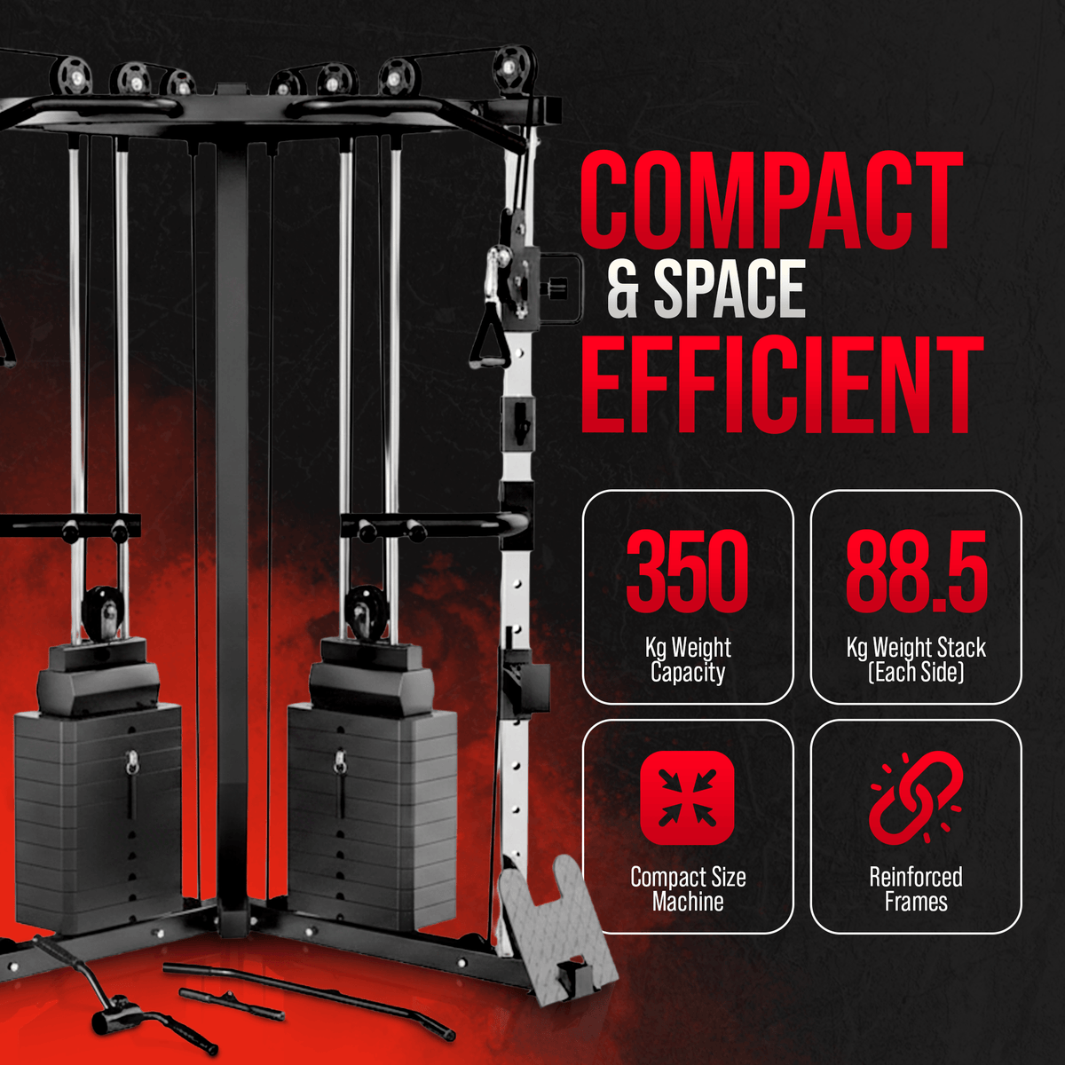 Strongway Cable Crossover Machine with Weights (177KG) and Pull Up Bar