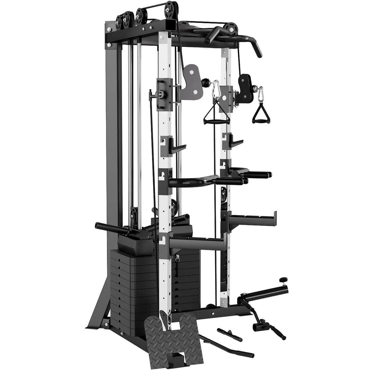 Strongway Cable Crossover Machine with Weights (177KG) and Pull Up Bar