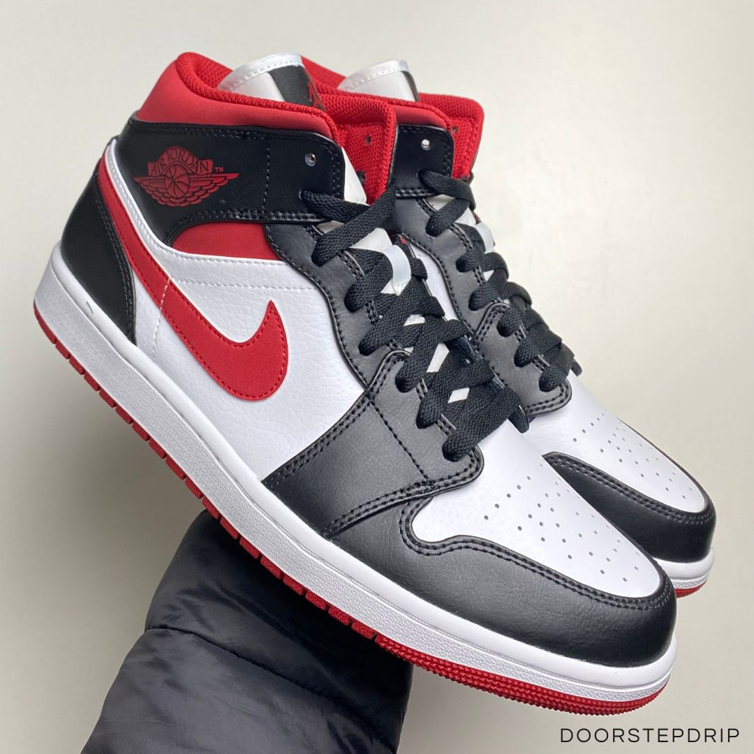 New Nike Air Jordan 1 Retro Mid Shadow Red Black Grey 2021 Basketball Mens  Size