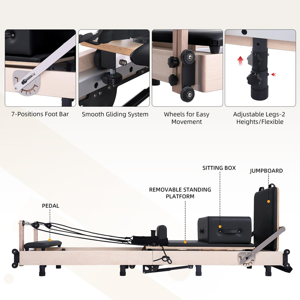 Muse Foldable Pilates Reformer