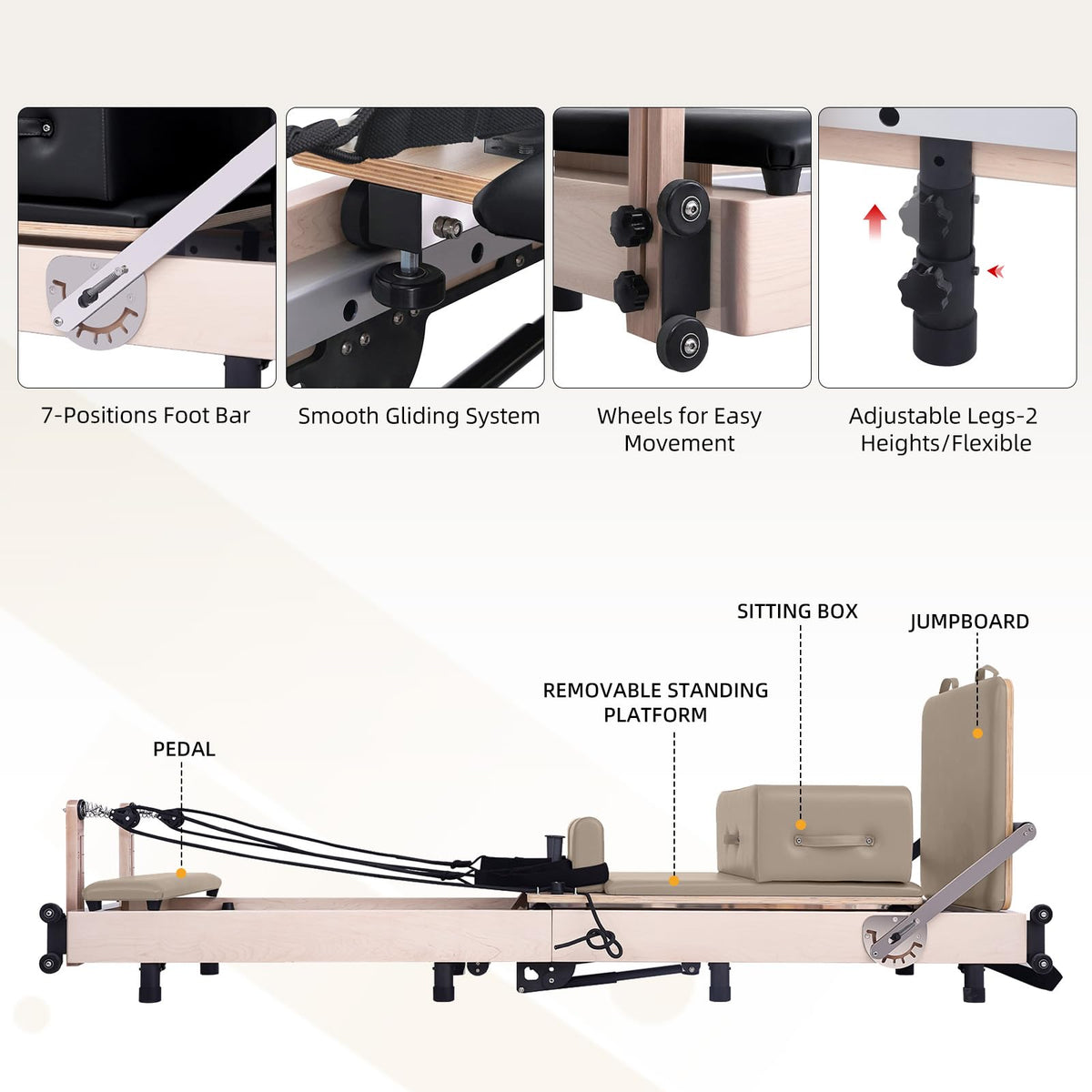 Muse Foldable Pilates Reformer