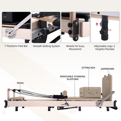 Muse Foldable Pilates Reformer