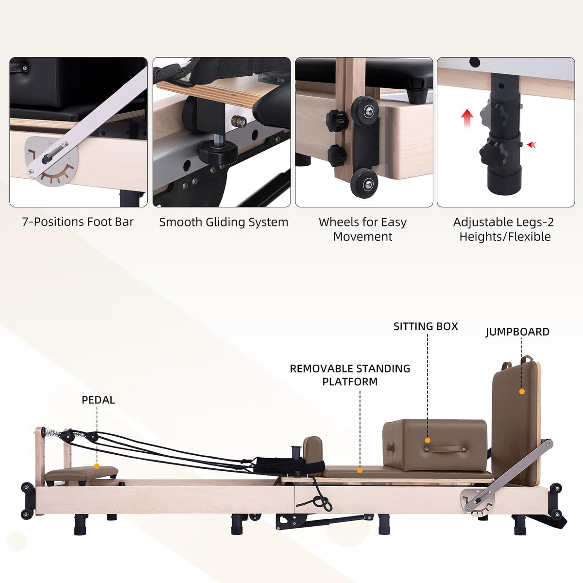 Muse Foldable Pilates Reformer