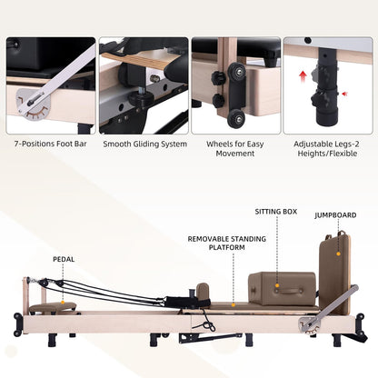 Muse Foldable Pilates Reformer