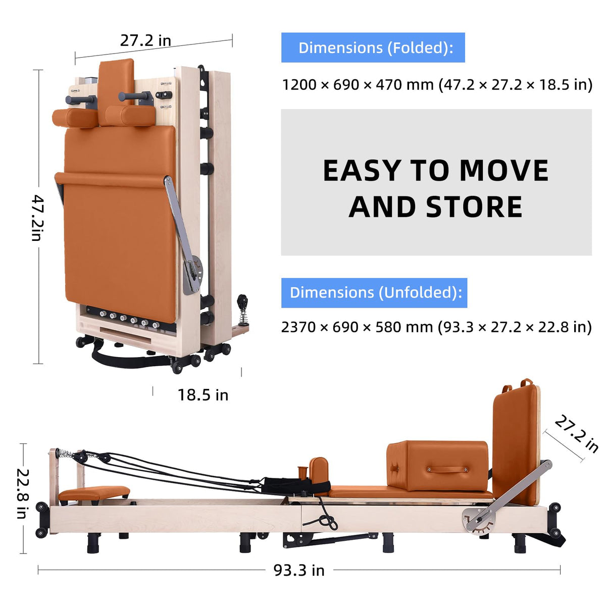 Muse Foldable Pilates Reformer