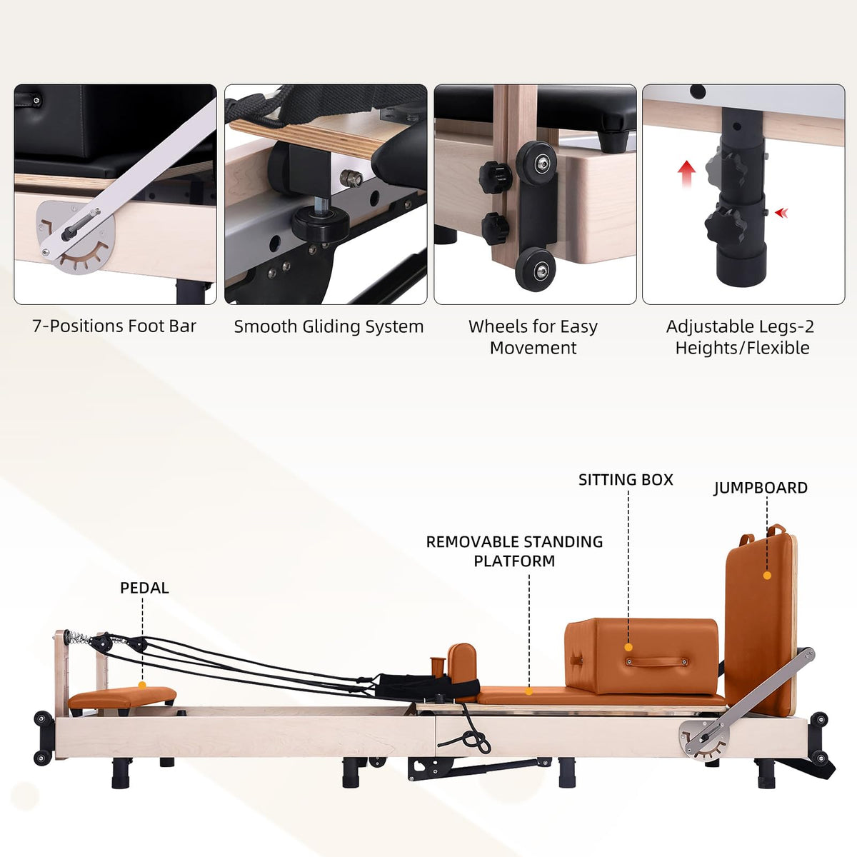 Muse Foldable Pilates Reformer