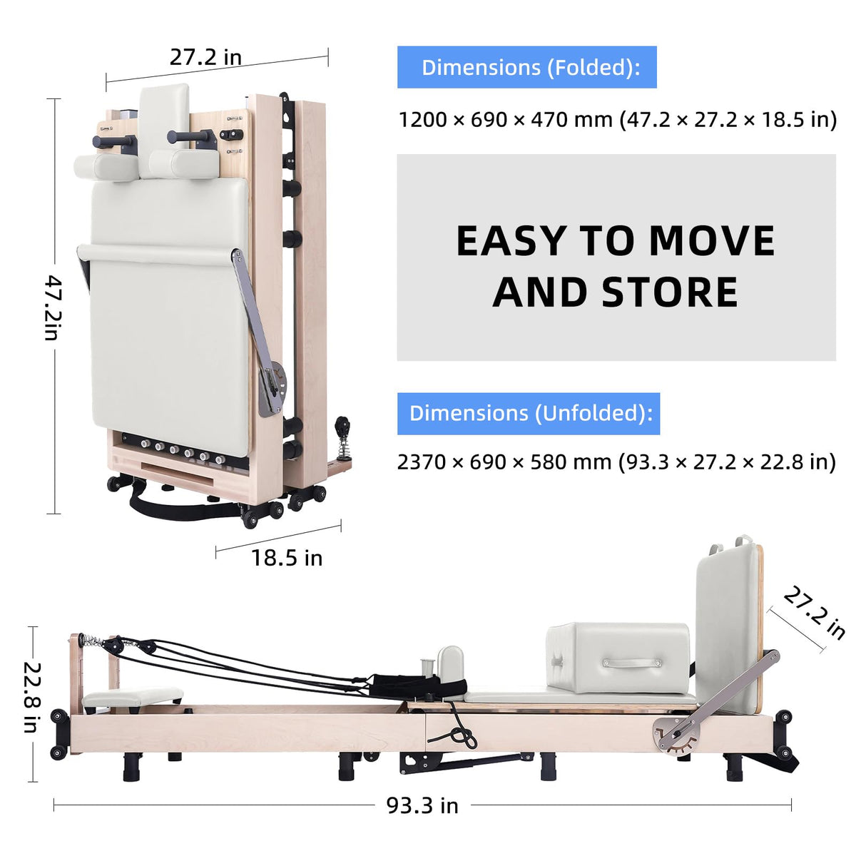Muse Foldable Pilates Reformer