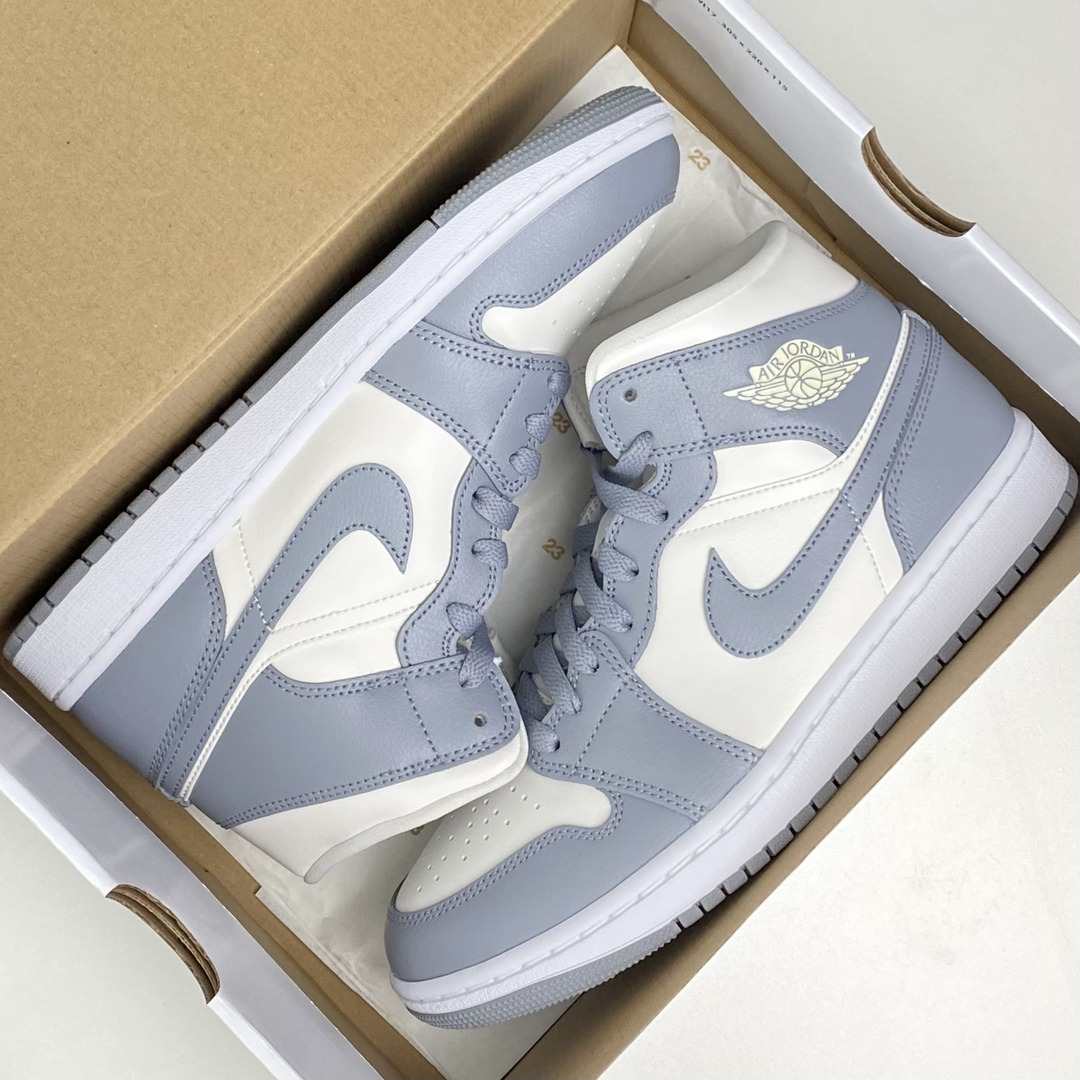 Grey Jordan 1 mids women’s sail stealth aj1 mid Authentic sneakers next day delivery online UK