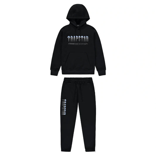 Trapstar Chenille Decoded 2.0 Hoodie Tracksuit - Black/Ice Blue