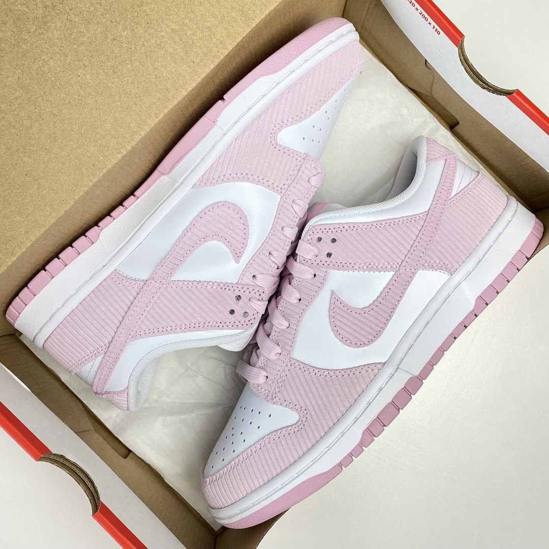 Nike dunk low pink corduroy women’s authentic girly pink barbie dunks online UK 