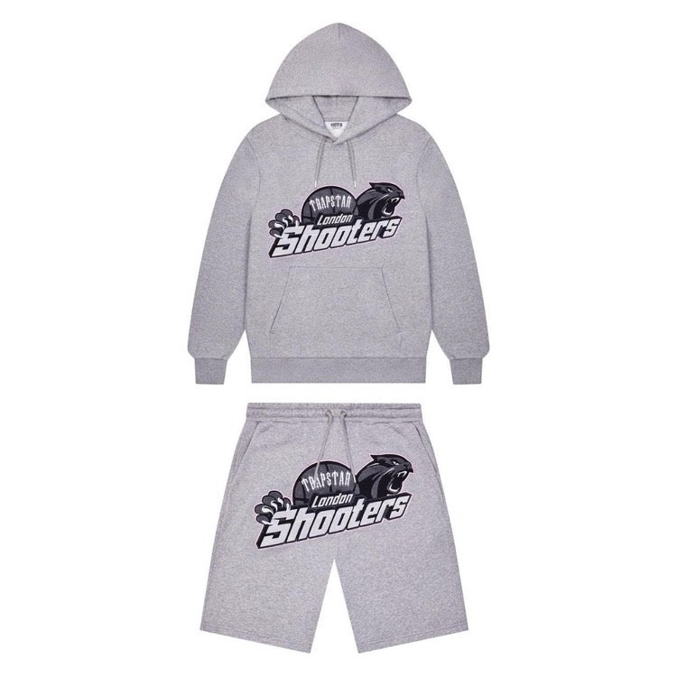 Trapstar Shooters Hoodie Shorts Set Grey