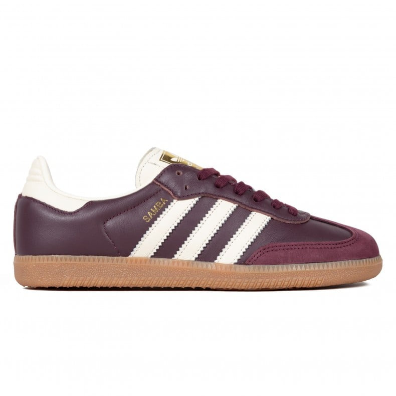 adidas samba OG maroon cream gold womens