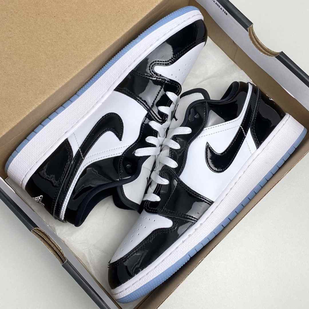 Black and white shiny jordans Clearance