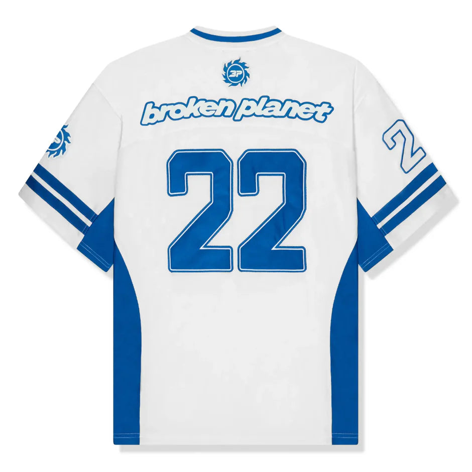 broken planet football jersey white blue