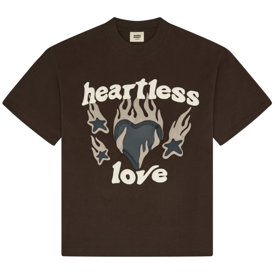 broken planet heartless love brown t shirt authentic bpm clothing
