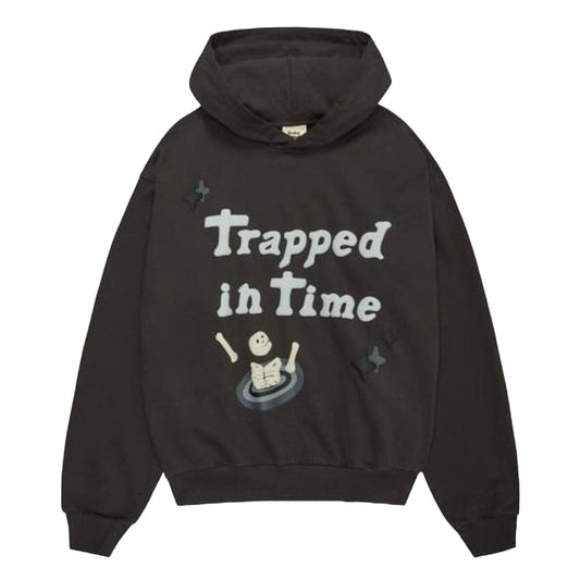 broken planet hoodie trapped in time soot black
