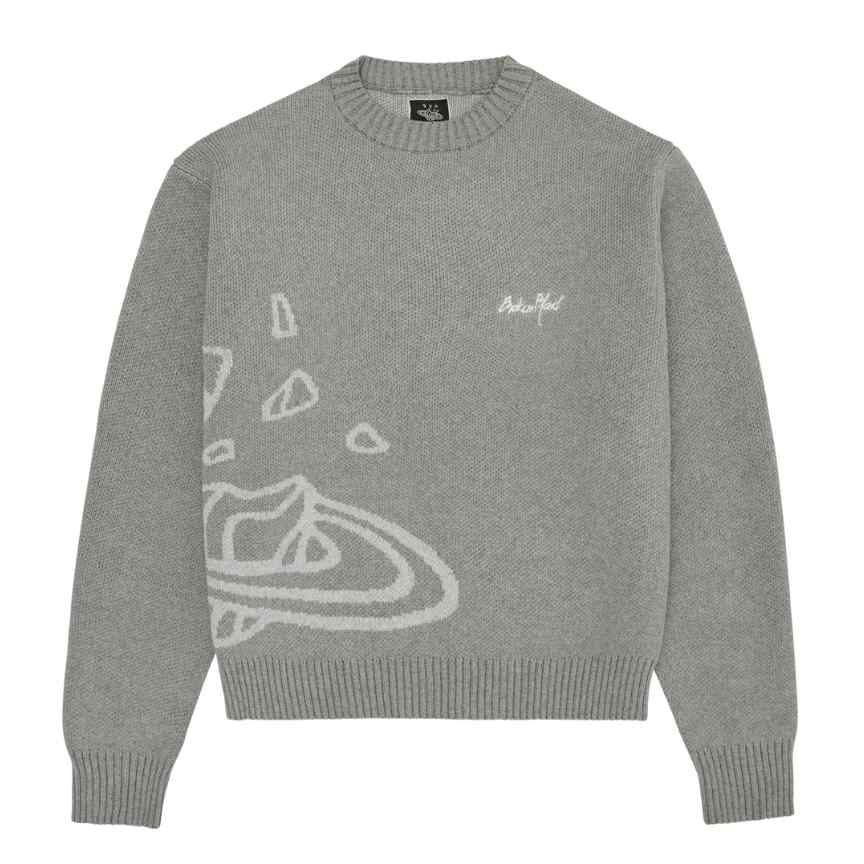 broken planet market knit sweater heather grey