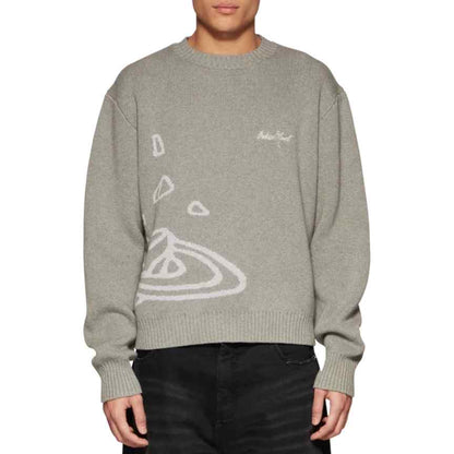 broken planet market knit sweater heather grey mens