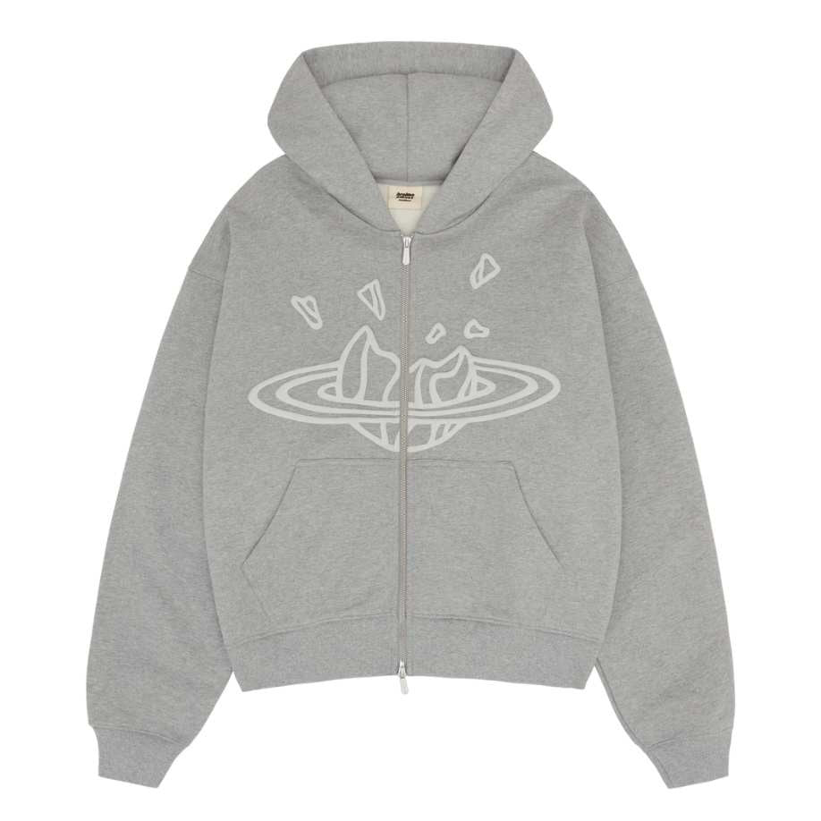 broken planet zip up hoodie grey unisex authentic bpm hoodies