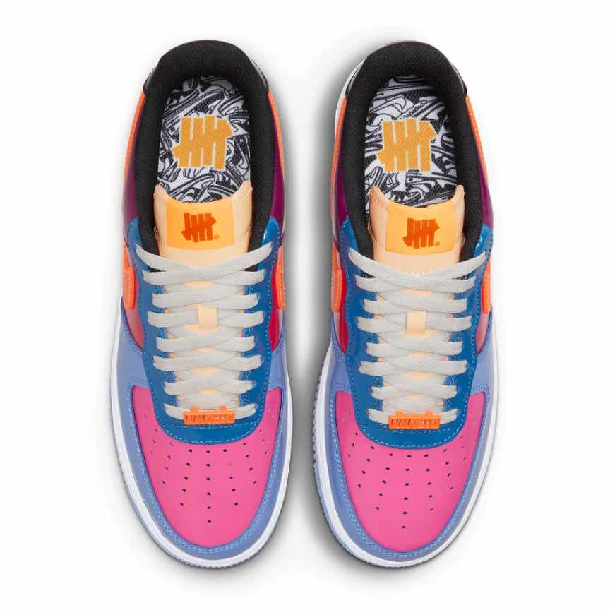 nike air force 1 low undefeated multi patent total orange pink toe