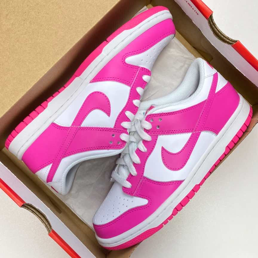 nike dunk low fuchsia pink white authentic barbie dunks