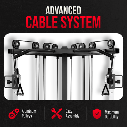 Strongway Cable Crossover Machine with Weights (177KG) and Pull Up Bar