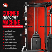 Strongway Cable Crossover Machine with Weights (177KG) and Pull Up Bar