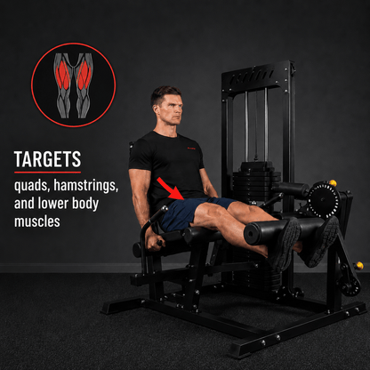 Strongway Leg Curl and Extension Machine with 89KG Weight Stack