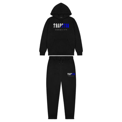 trapstar chenille decoded hooded tracksuit black ice edition
