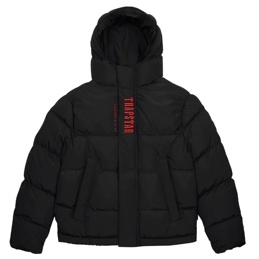 trapstar decoded hooded puffer jacket 2.0 infrared edition