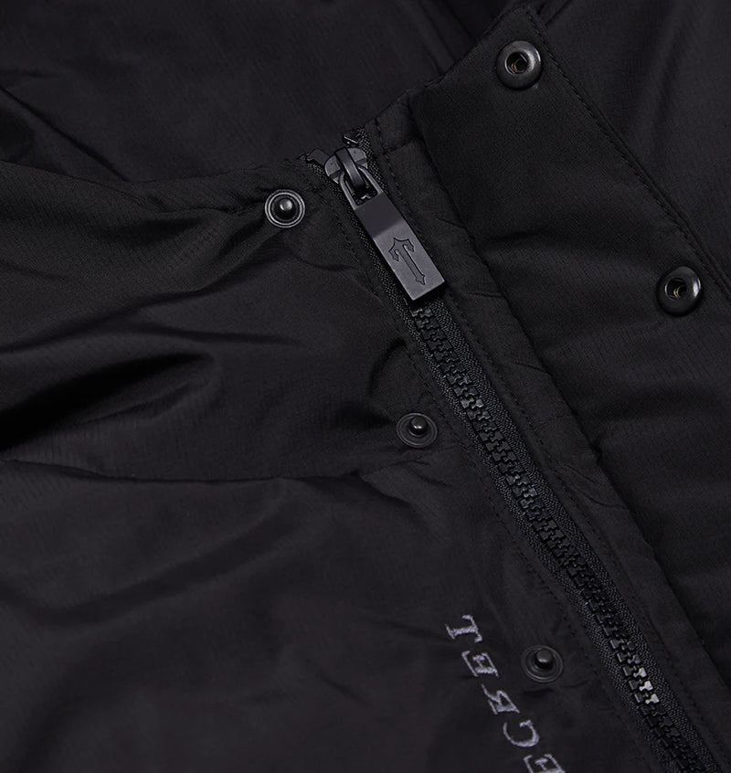 trapstar decoded hooded puffer jacket black 2.0