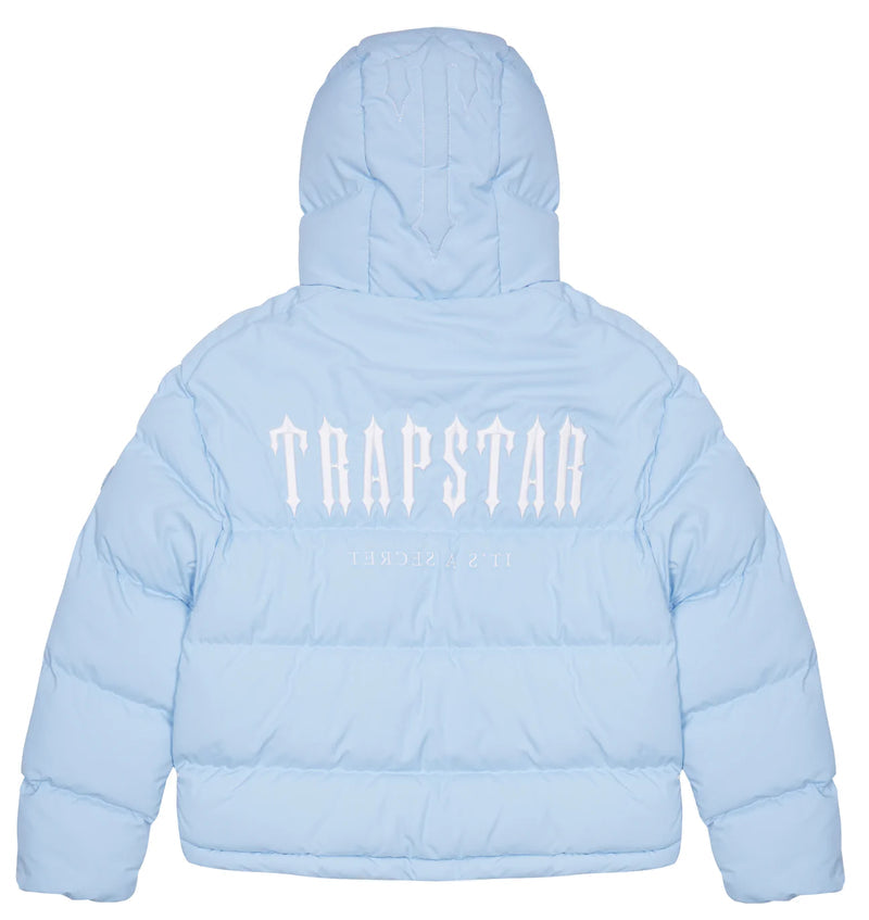 trapstar ice blue jacket genuine puffer coat light blue mens uk