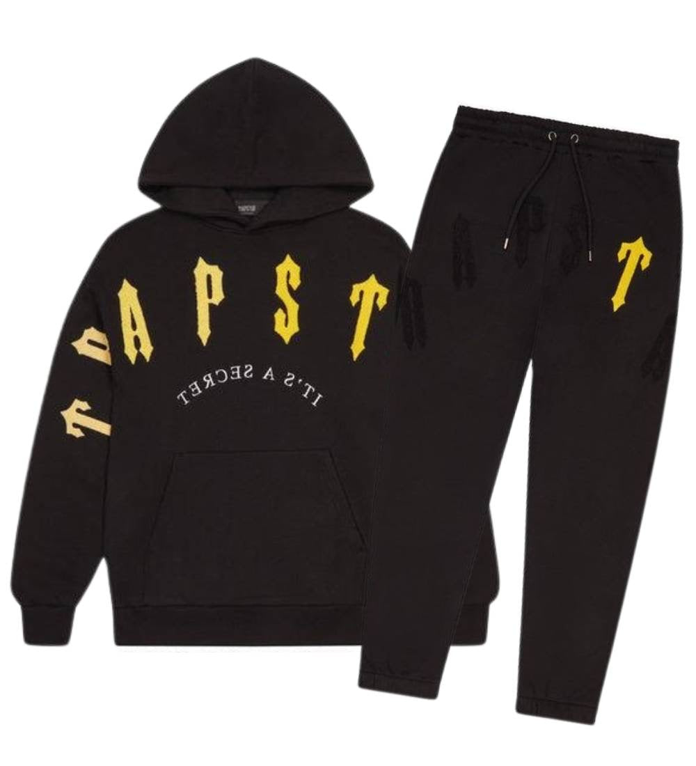 trapstar irongate arch chenille tracksuit 2.0 black yellow