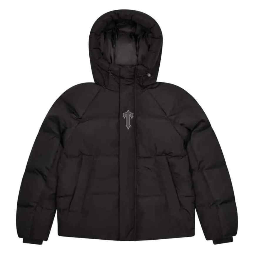 trapstar irongate arch hooded puffer jacket aw23 black