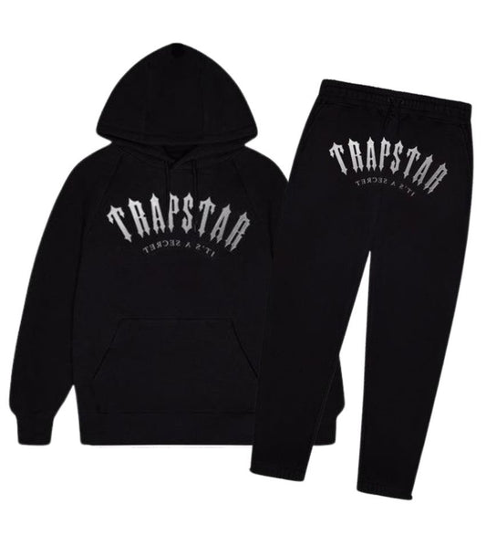 trapstar irongate arch it's a secret hooded gel tracksuit white black mens