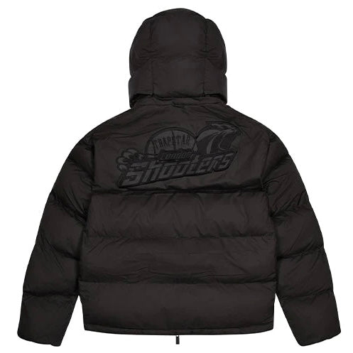 trapstar shooters hooded puffer jacket blackout reflective