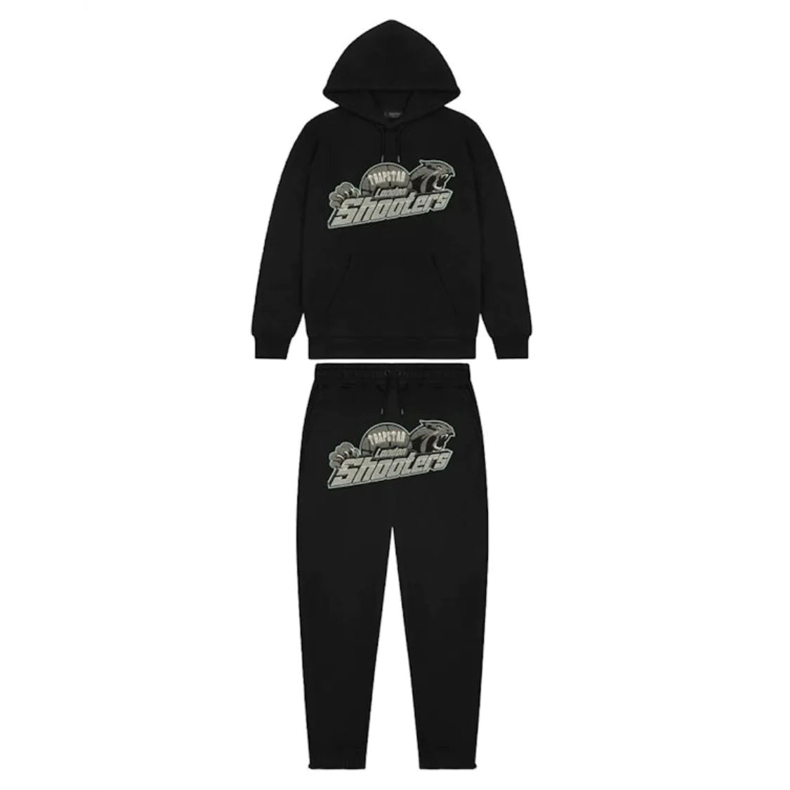 trapstar shooters tracksuit black teal