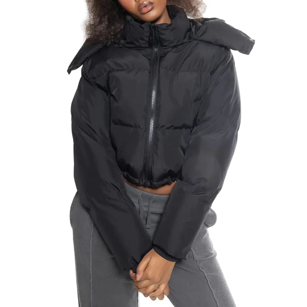 trapstar womens arch hooded puffer jacket black