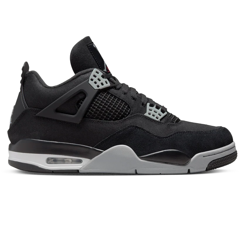 air jordan 4 retro black canvas mens
