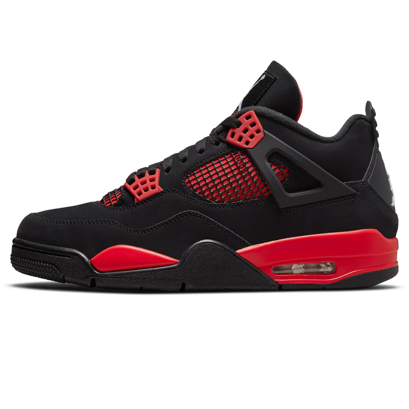 air jordan 4 retro red thunder mens black and red